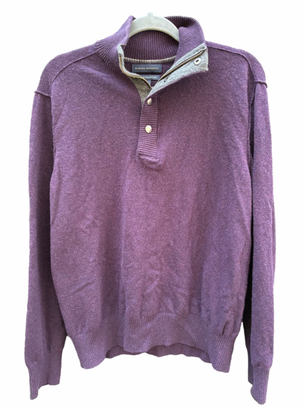 Banana Republic Zip Up Sweater Men's Large Purple Grey